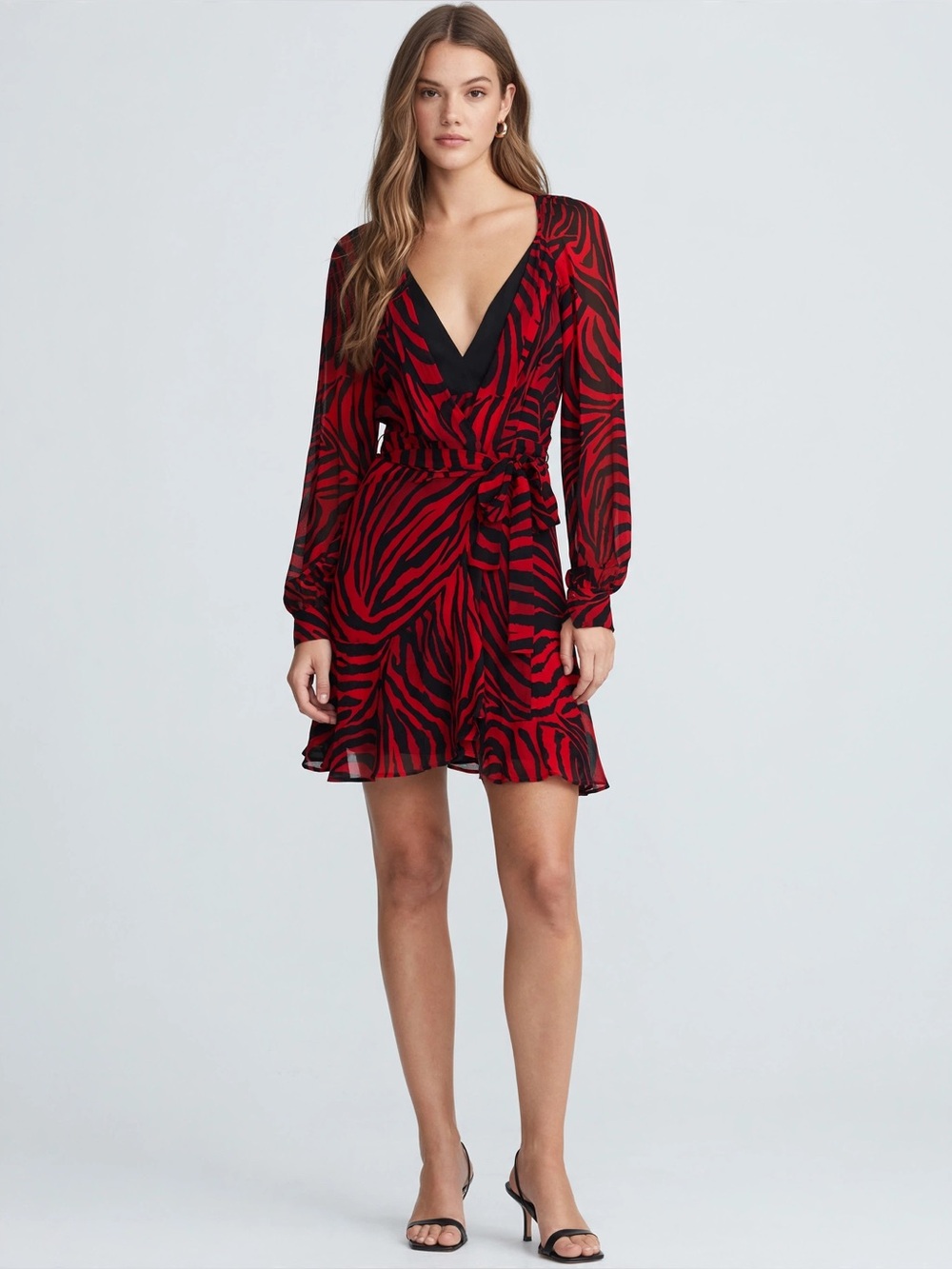 Pinko Red and Black Animal Print Dress